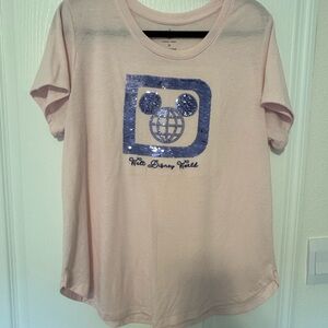 Disney Light Pink T-Shirt with purple sequins